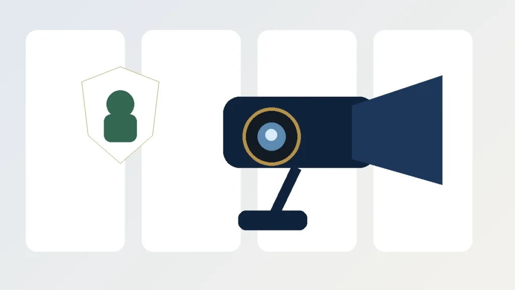 Cámara de videovigilancia en un entorno de trabajo