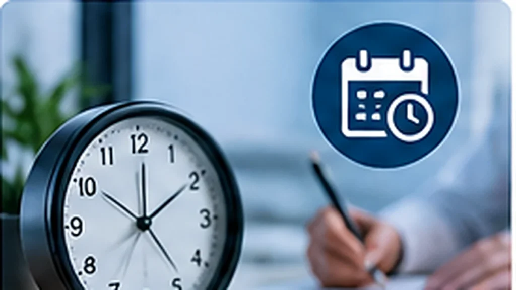 Reloj y calendario para representar la compensación de horas extras con descanso