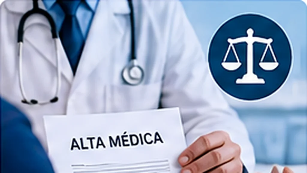 Trabajador revisando un alta médica antes de su reincorporación al trabajo