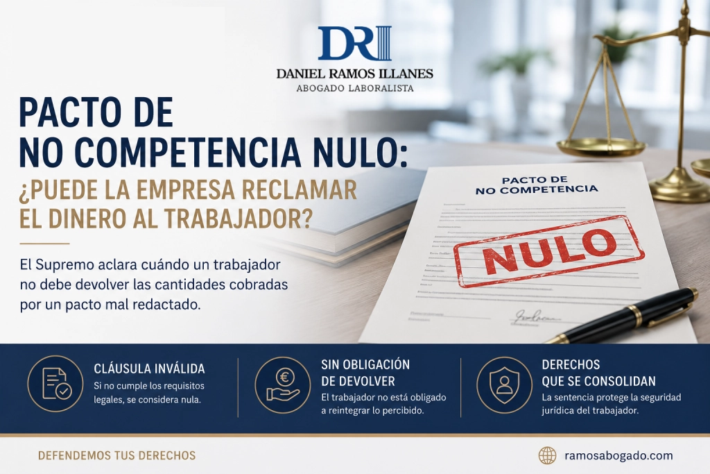 Pacto de no competencia nulo y devolución de dinero al trabajador Pacto de no competencia nulo y devolución de cantidades salariales